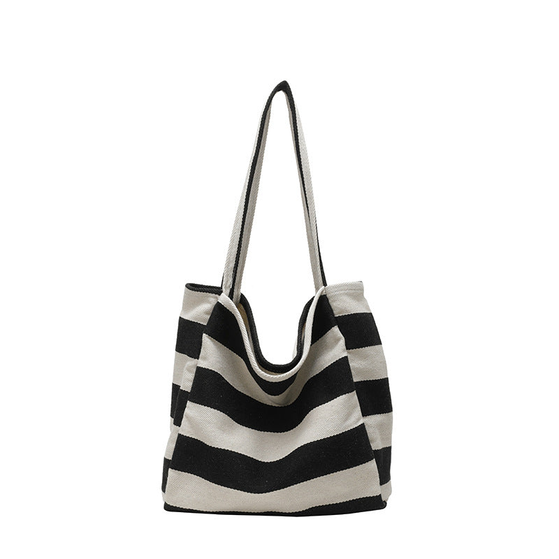 Stylish Striped Shoulder Tote Bag