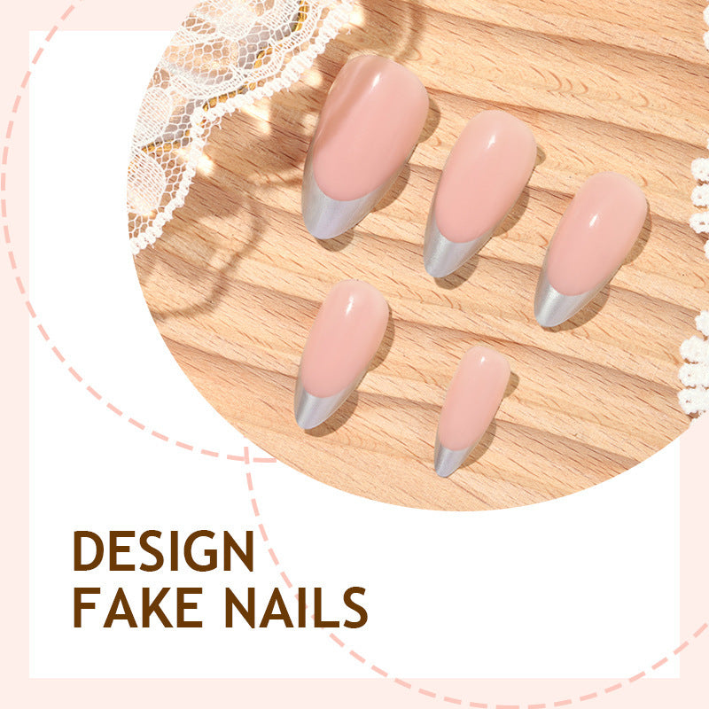 Acrylic Nail Set with Modern French Tip Design Stornfield