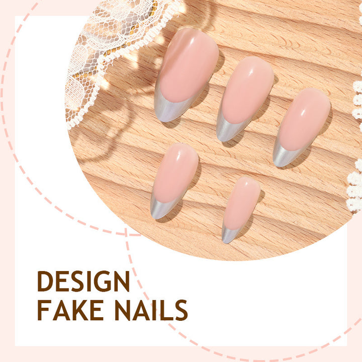 Acrylic Nail Set with Modern French Tip Design Stornfield