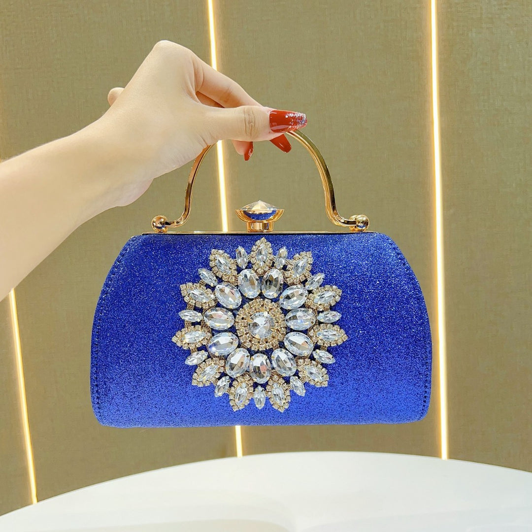 Glittering Floral Embellished Evening Handbag