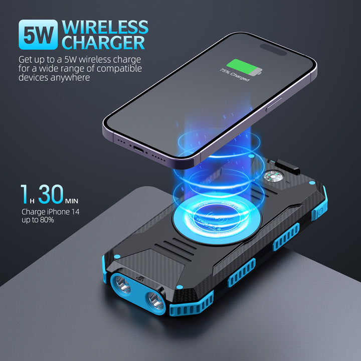 Solar-powered power bank with integrated compass and LED lighting Stornfield