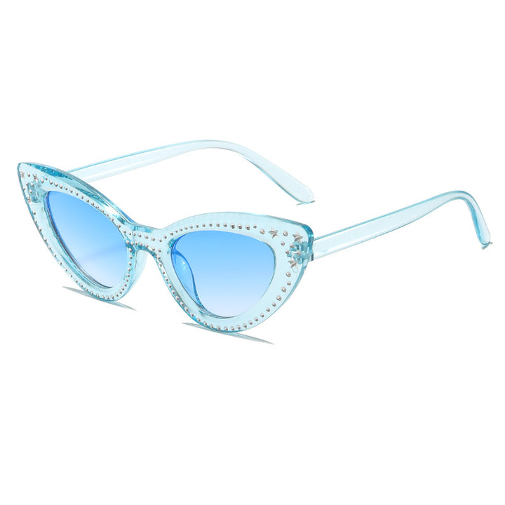 Glamorous Rhinestone-Embellished Cat Eye Sunglasses Stornfield