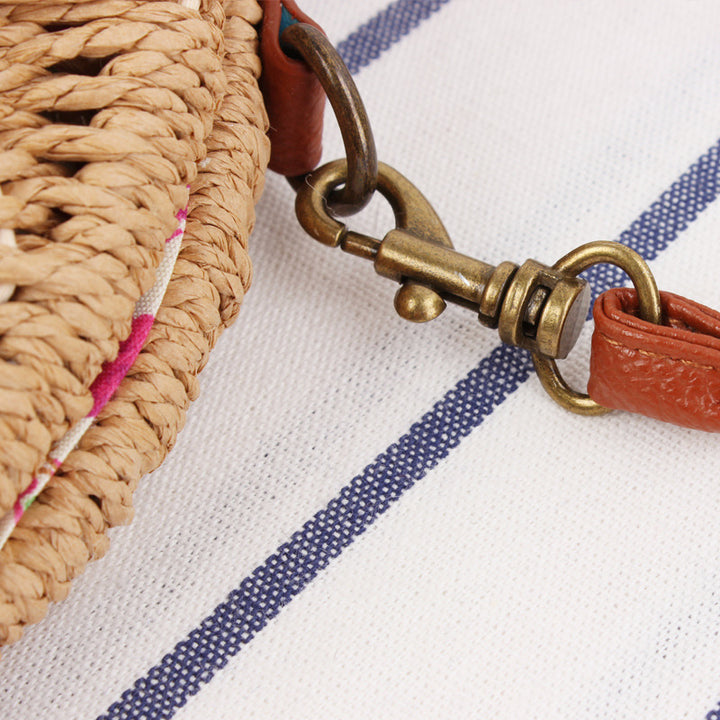 Rattan Shoulder Bag In Crescent Shape Design Stornfield