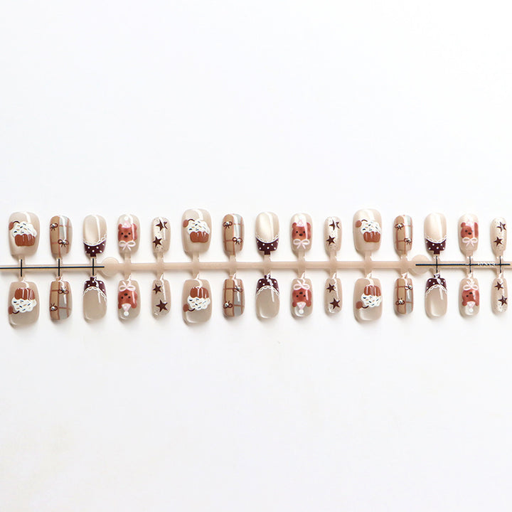 Whimsical Cupcake-Themed Press-On Nail Art Set Stornfield