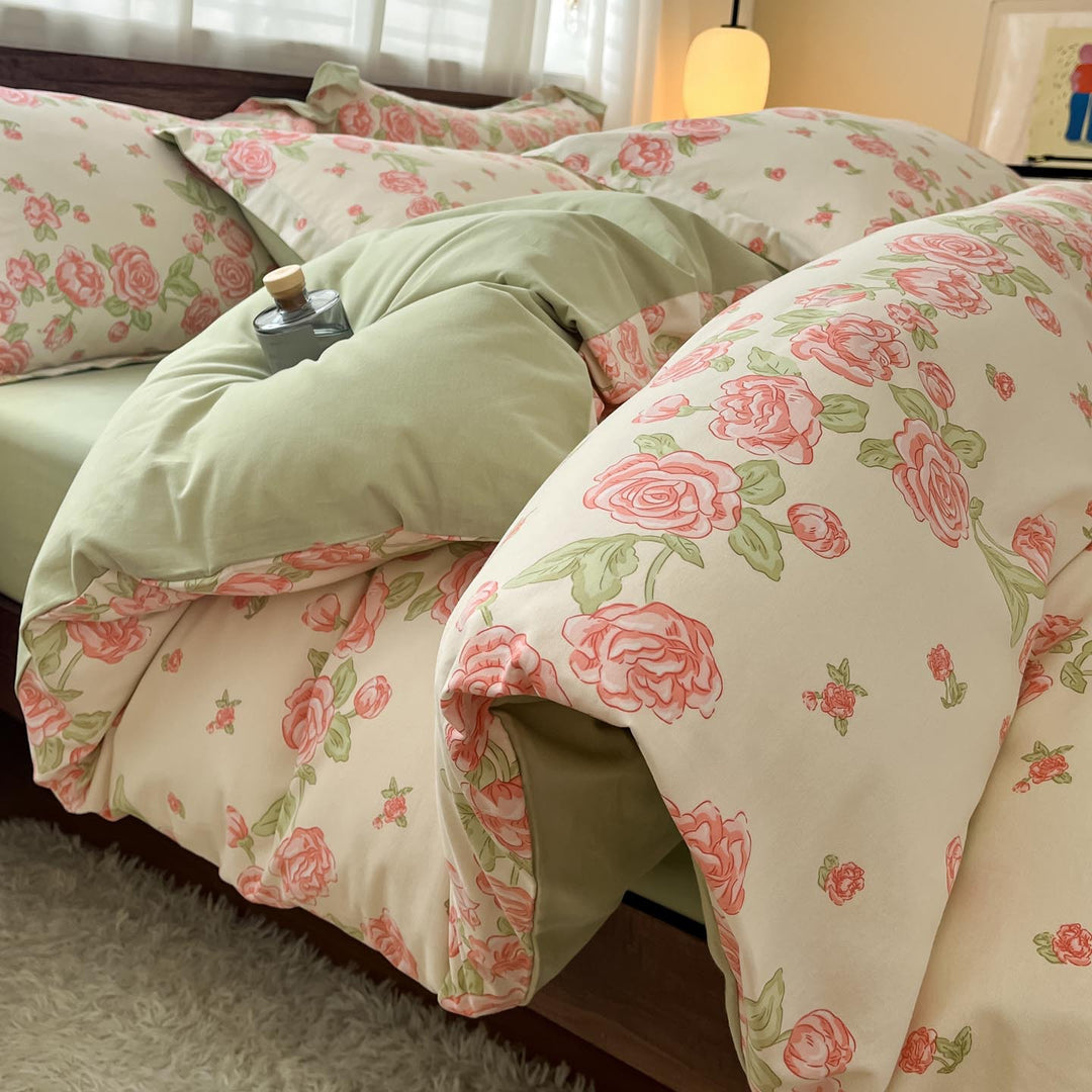 Whimsical Floral Print Duvet Cover Set