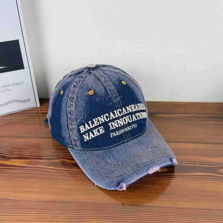 Unisex Vintage-Inspired Distressed Denim Baseball Cap Stornfield