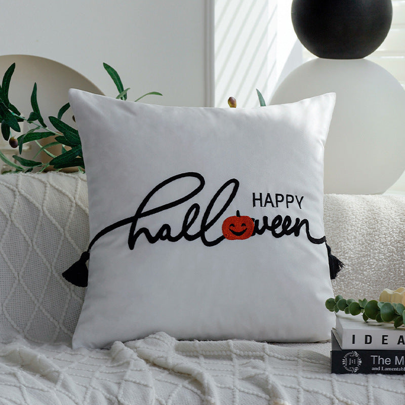 Decorative Halloween pillow with inscription
