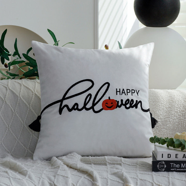 Decorative Halloween pillow with inscription