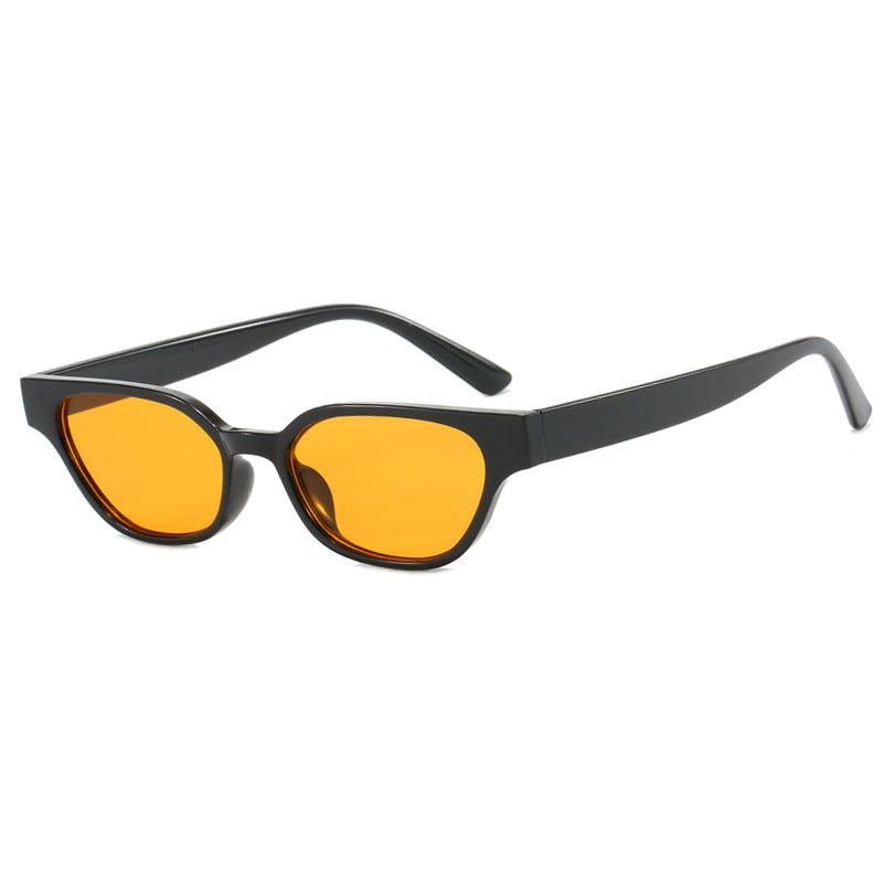 Women's fashionable sunglasses with curved frame and brown lenses Stornfield