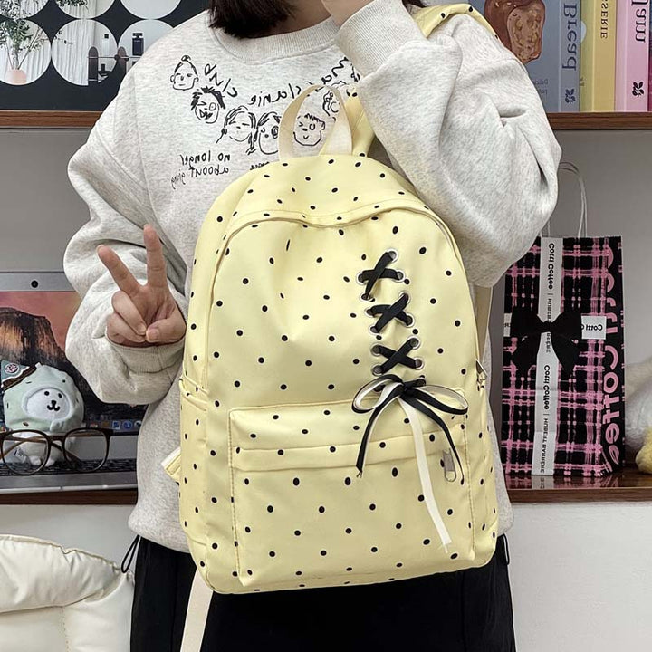 Playful Polka Dot Casual Backpack Stornfield