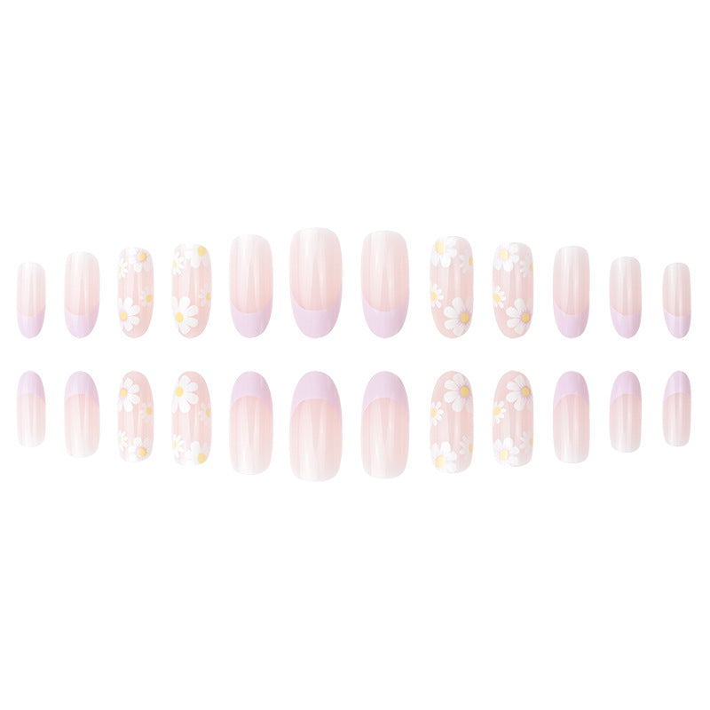 Floral Motif Long Press-On Nails Stornfield