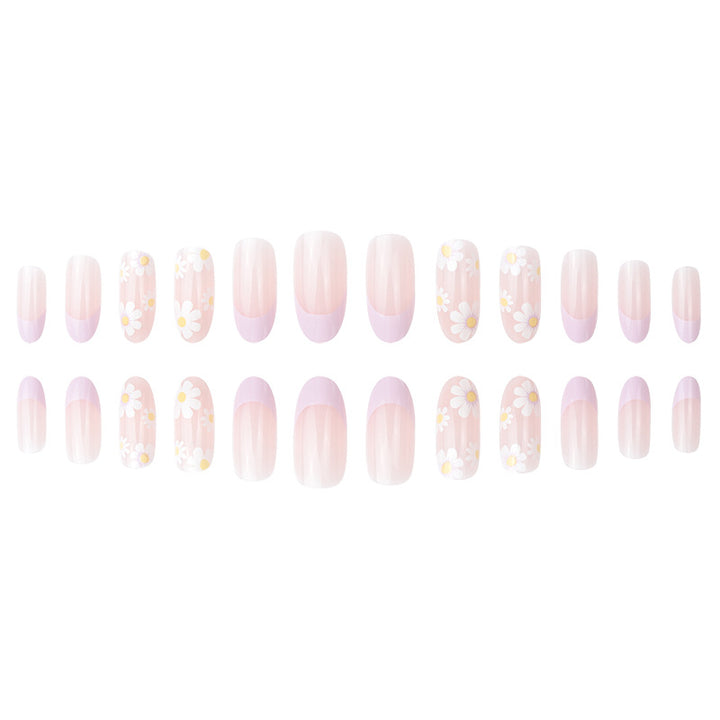 Floral Motif Long Press-On Nails Stornfield