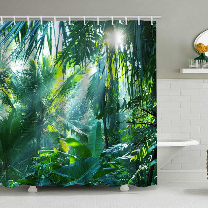 Tropical Jungle Print Shower Curtain Stornfield