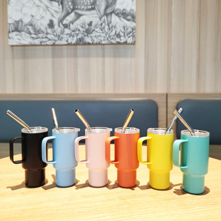 Women's practical drinking glass with metal straw Stornfield