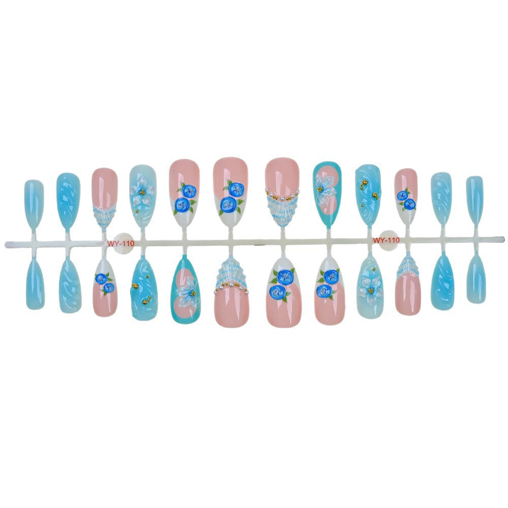Floral Decorative Press-On Nail Set Stornfield