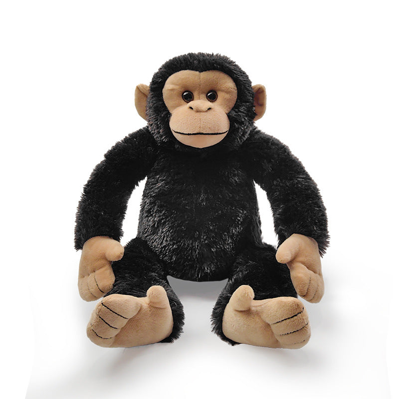 Plush Sitting Gorilla Toy with Long Faux Fur and Soft Bean-Fill Stornfield