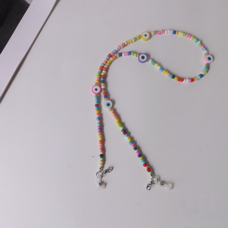 Colorful glasses holder chain with eye motifs Stornfield