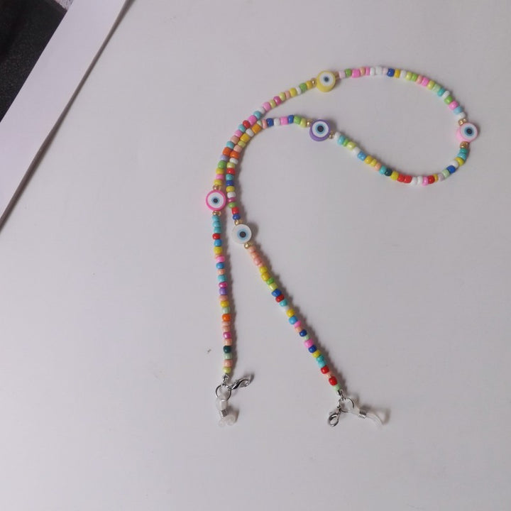 Colorful glasses holder chain with eye motifs Stornfield