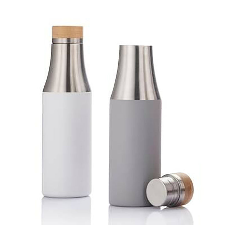 Women double-walled stainless steel drinking bottle with bamboo lid Stornfield