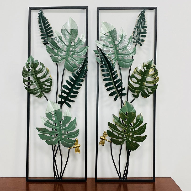 Decorative Metal Wall Art with Tropical Leaf Design Stornfield