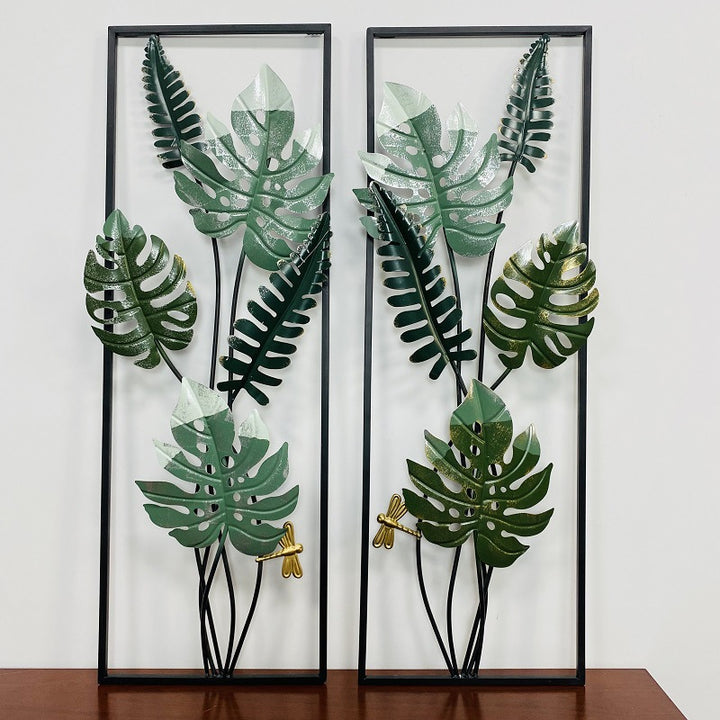 Decorative Metal Wall Art with Tropical Leaf Design Stornfield