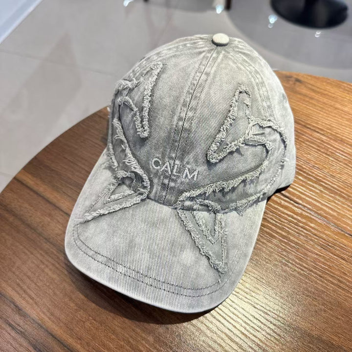 Unisex Distressed Denim Embroidered Cap Stornfield