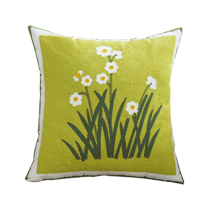 Women Decorative Cushion Cover with Fine Floral Embroidery Stornfield