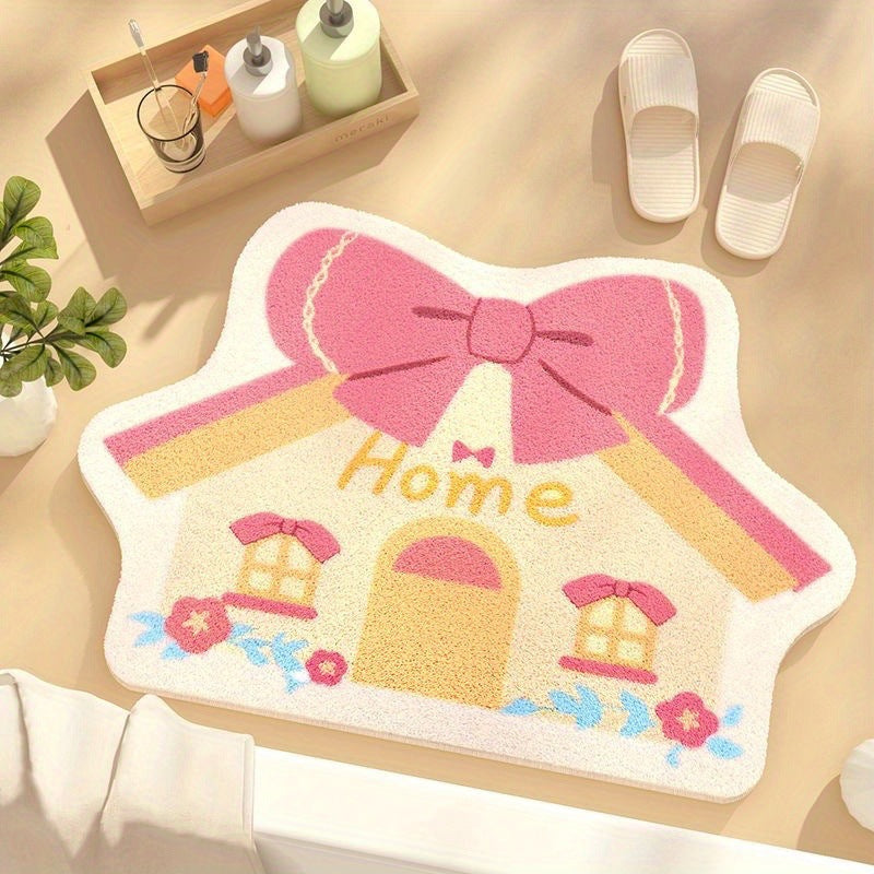 Decorative Plush Bathroom Mat for Home