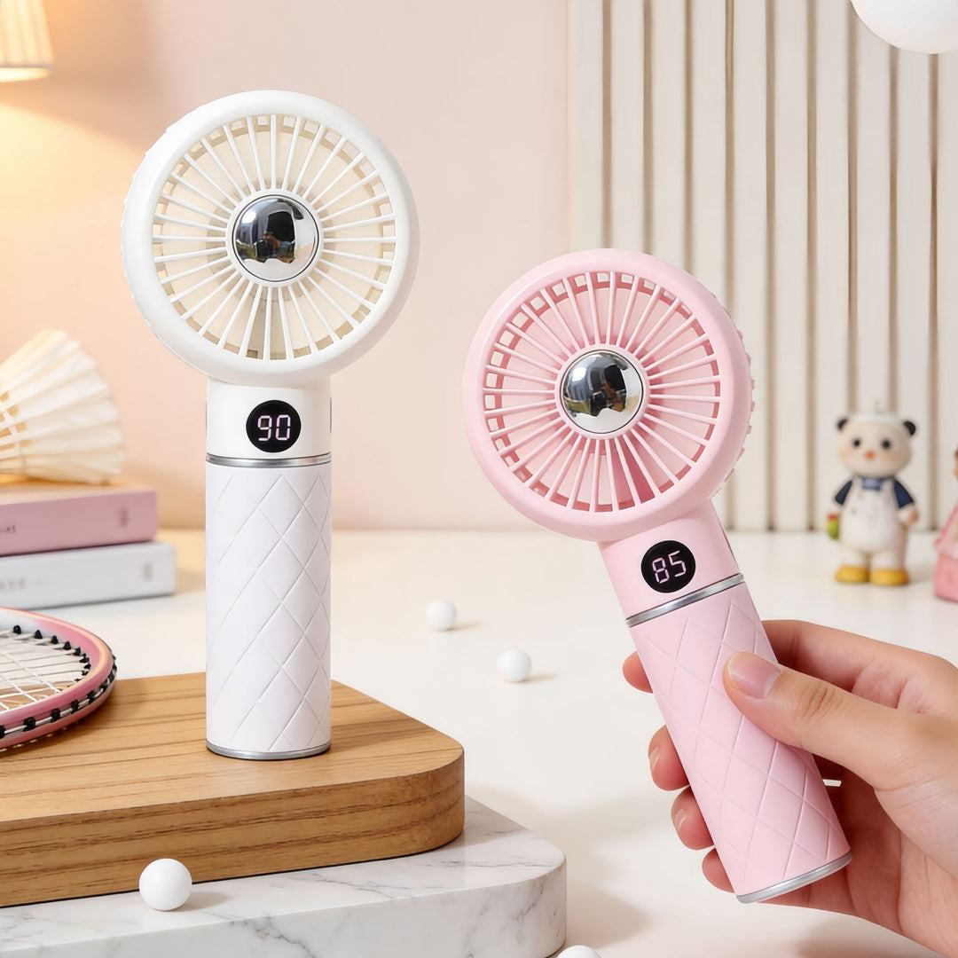 Women's Portable Mini Fan with Digital Display Stornfield