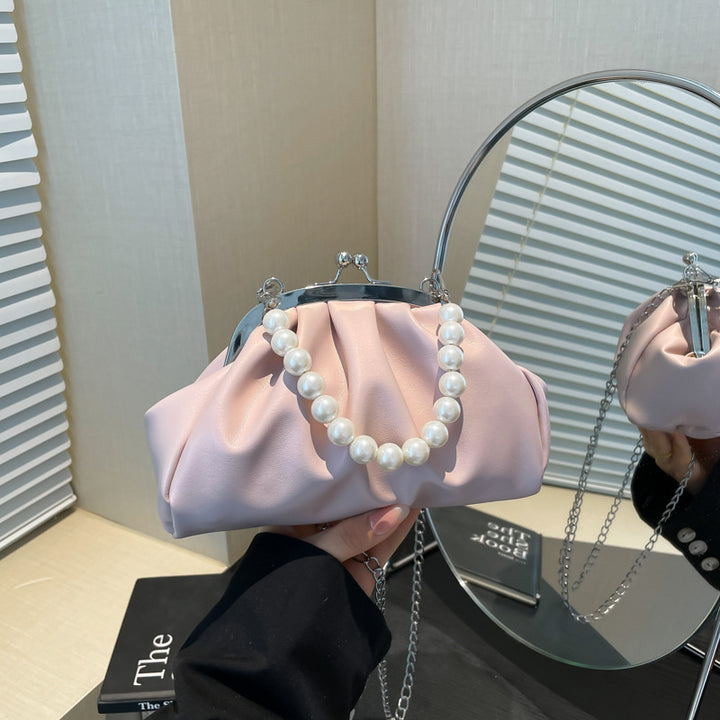 Elegant Clutch Handbag with Pearl Chain Stornfield