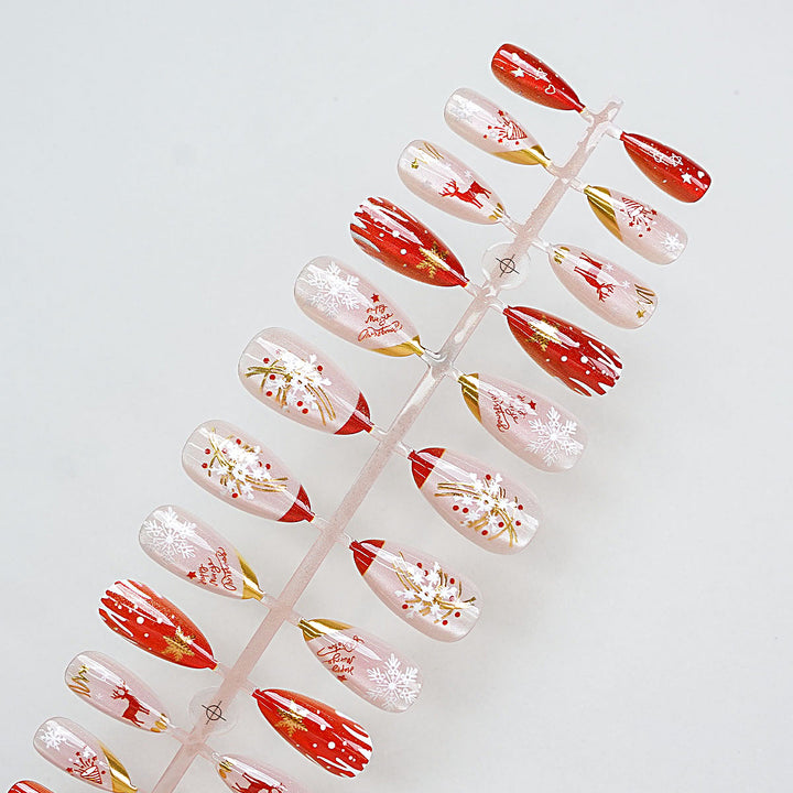 Festive Artistic Press-On Nail Design Stornfield