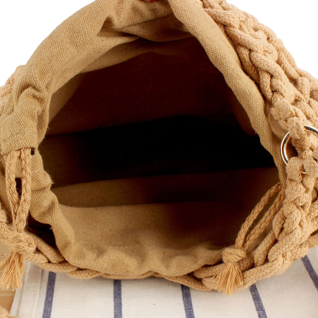 Trendy Macrame Bag with Braided Carry Handle Stornfield