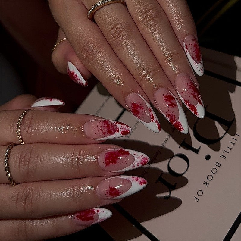 Artistic Press-On Nail Set with Floral Design Stornfield