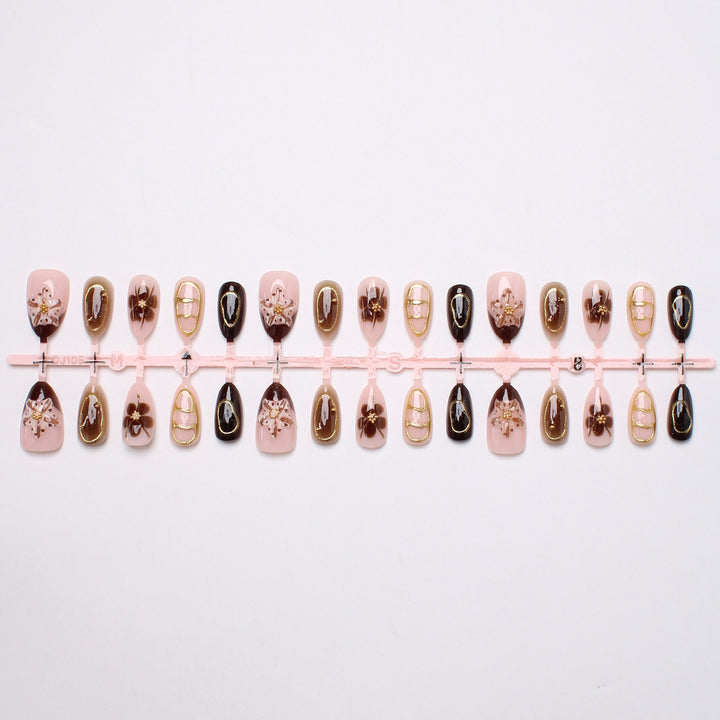 Artistic Floral Nail Art Press-On Set Stornfield