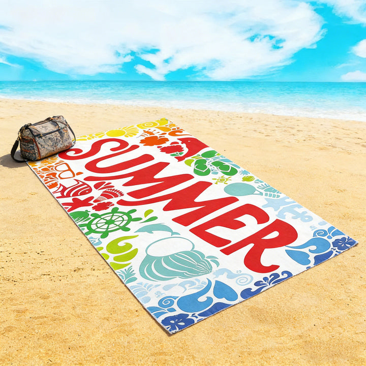 large beach towel with colorful butterfly design Stornfield