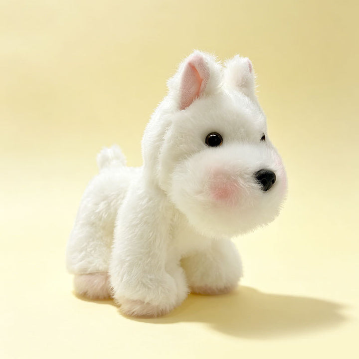 Plush Sitting Puppy Toy with Ultra-Soft Faux Fur and Embroidered Nose Stornfield