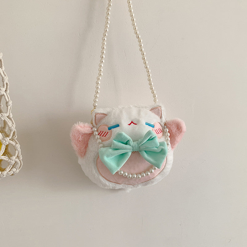 Cute Plush Cat-Themed Handbag