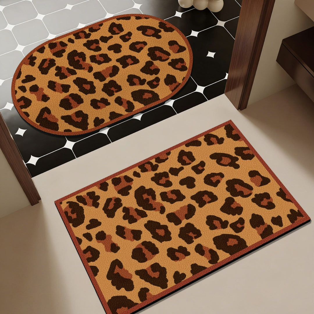 Plush Leopard Print Area Rug