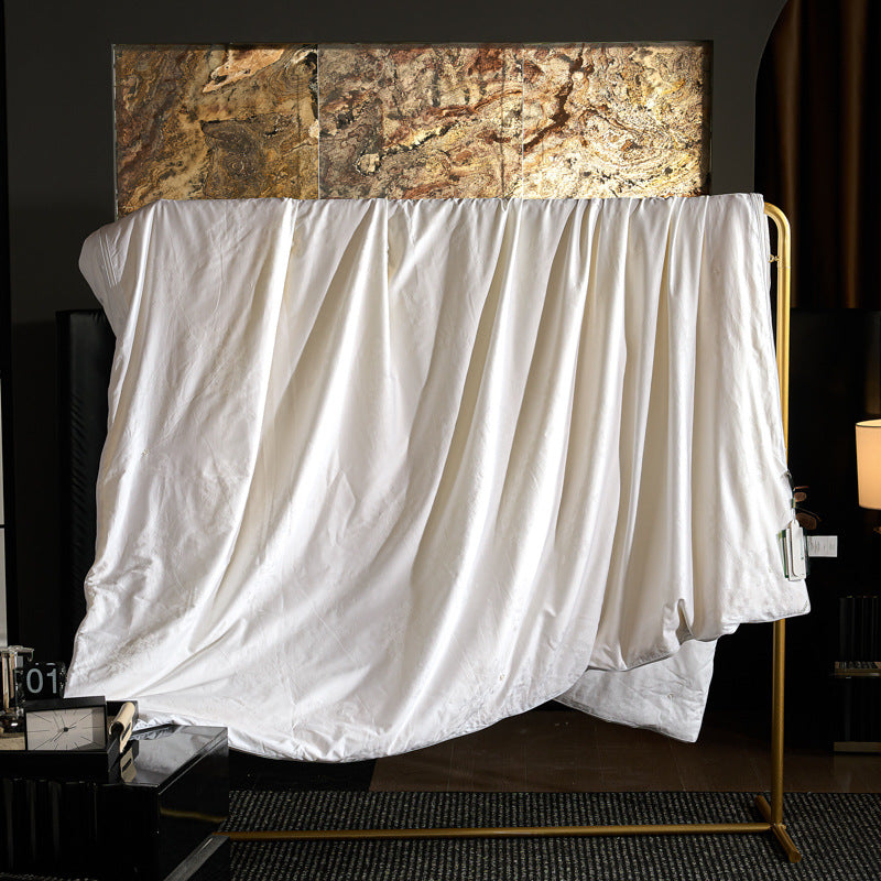 Elegant jacquard bed linen set made of cotton satin with a fine relief texture and hotel-style pillowcases