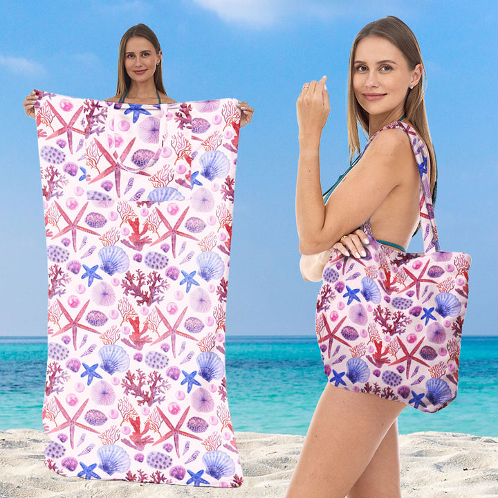 Beach towel with elegant floral patterns Stornfield