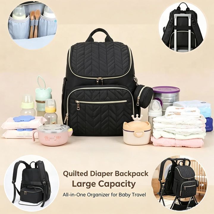 Elegant Multi-Functional Quilted Backpack Stornfield