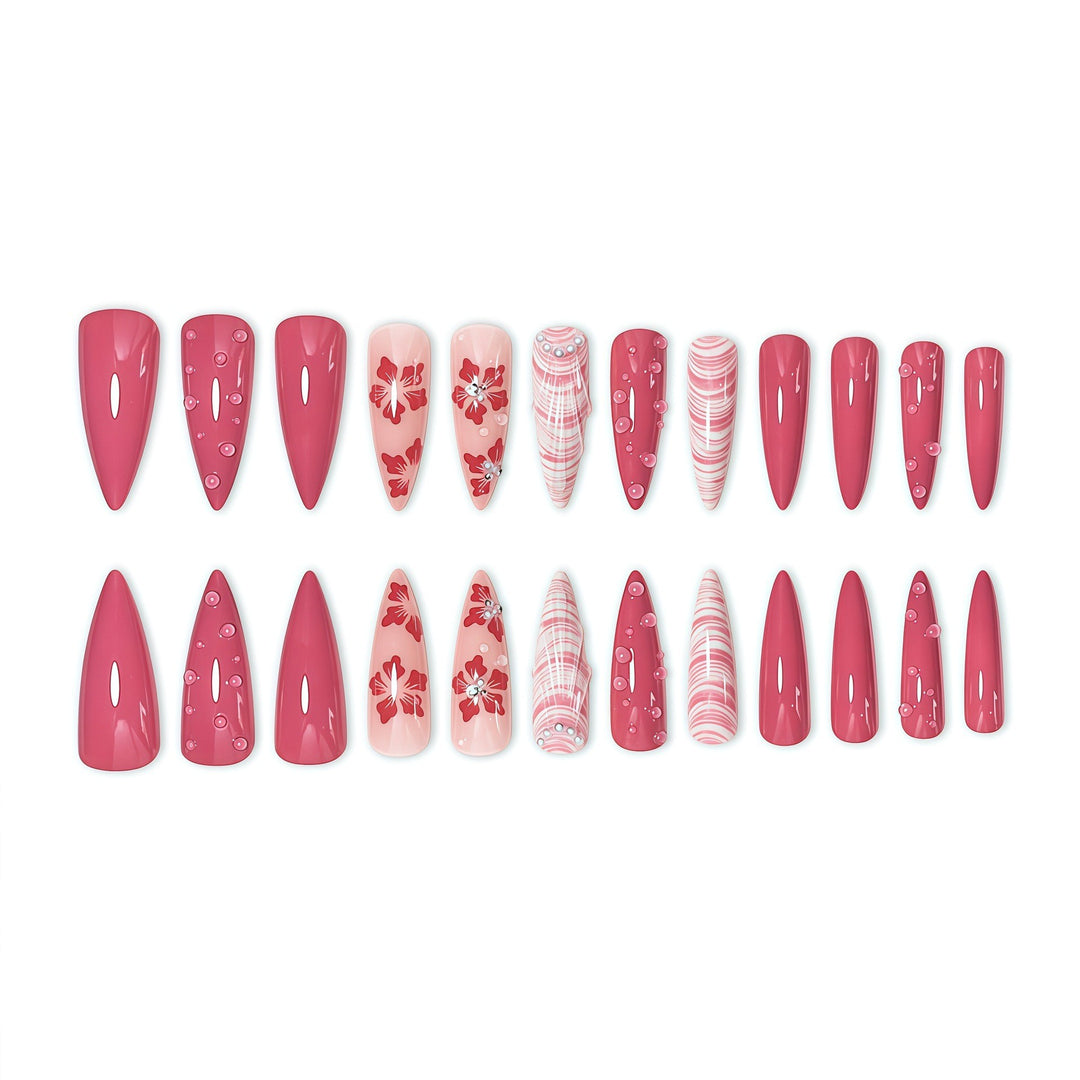 Premium Floral Stiletto Nail Enhancements Stornfield