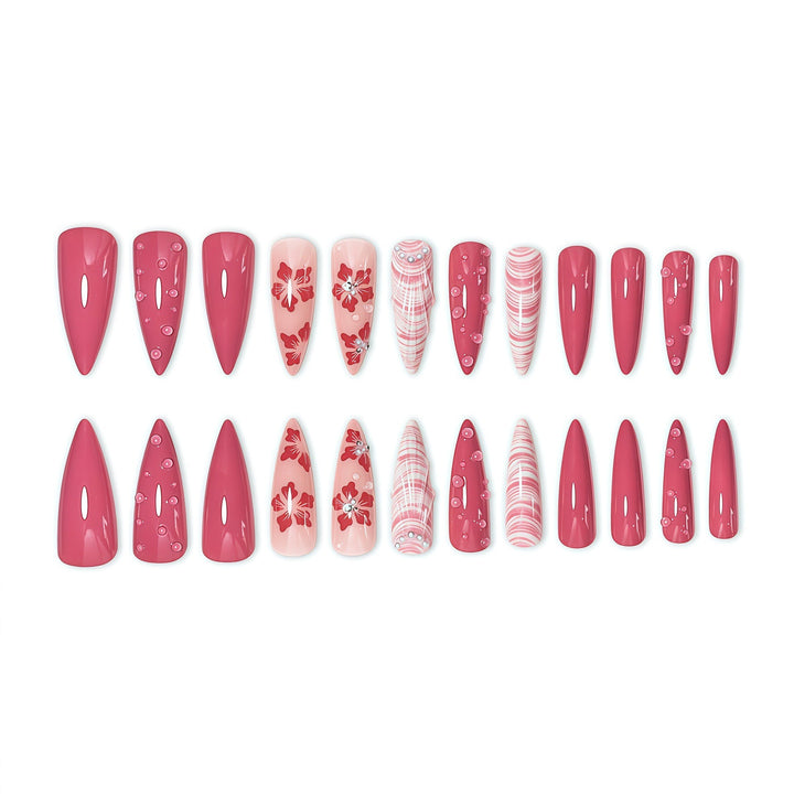 Premium Floral Stiletto Nail Enhancements Stornfield