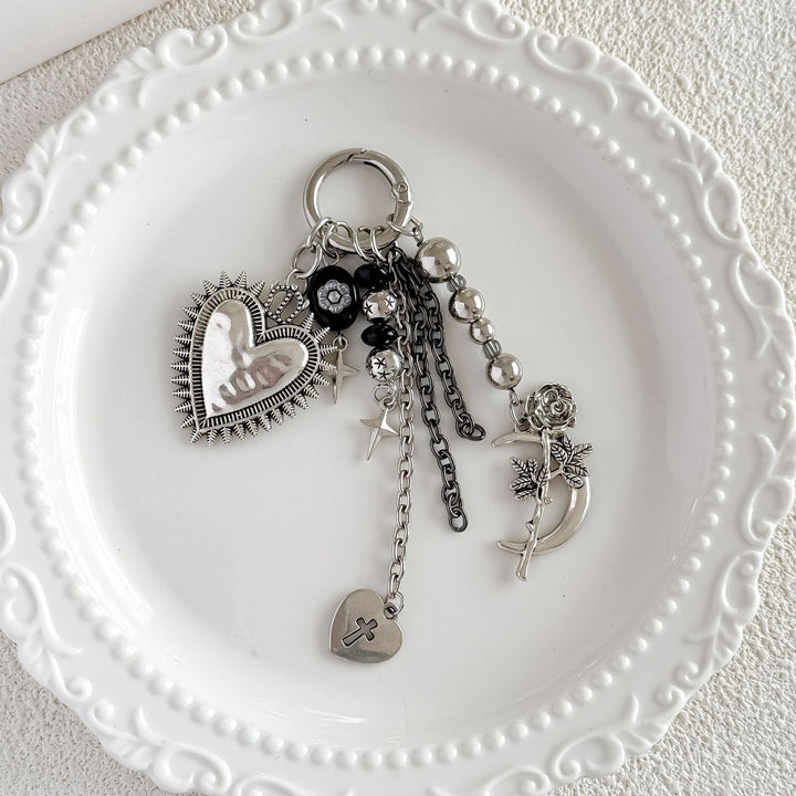 Keychain with heart and floral motif Stornfield