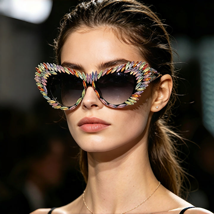 Women extravagant Cat-Eye sunglasses with diverse jewelry details Stornfield