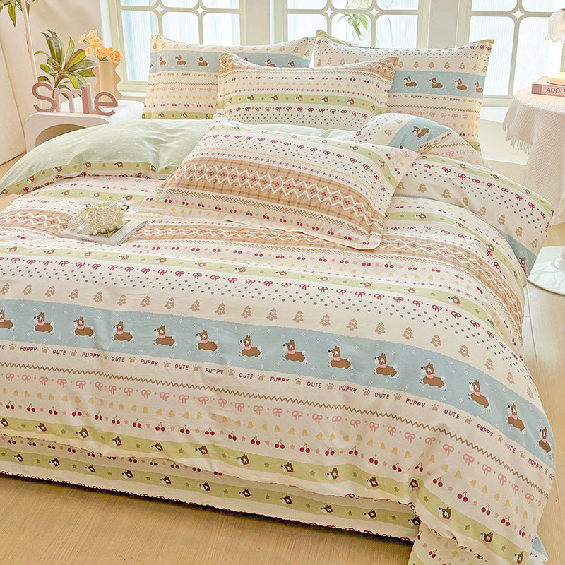 Plaid Patterned Quilted Comforter Set