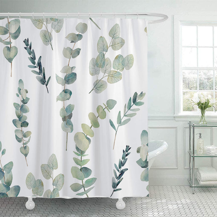 Botanical Leaf Pattern Shower Curtain Stornfield