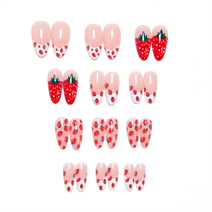 Artificial nail set with fruity strawberry pattern Stornfield