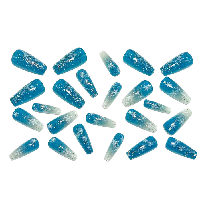 Glamorous artificial nails with winter snowflake design Stornfield