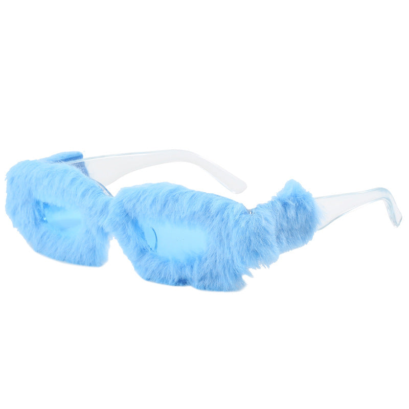 Ladies extravagant sunglasses with luxurious fur frame Stornfield
